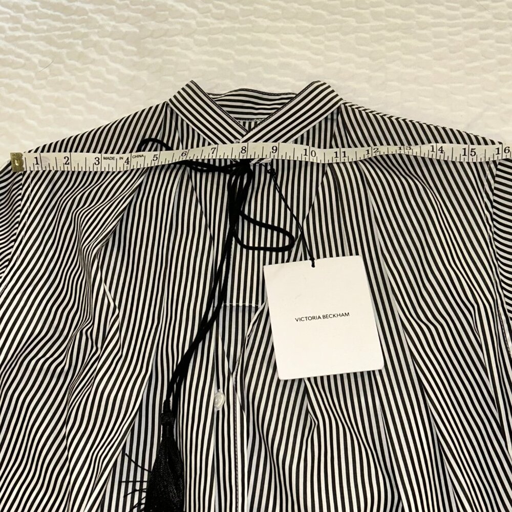 Victoria Beckham Designer Pleated Poplin Button Down size 4 NWT - Picture 12 of 13